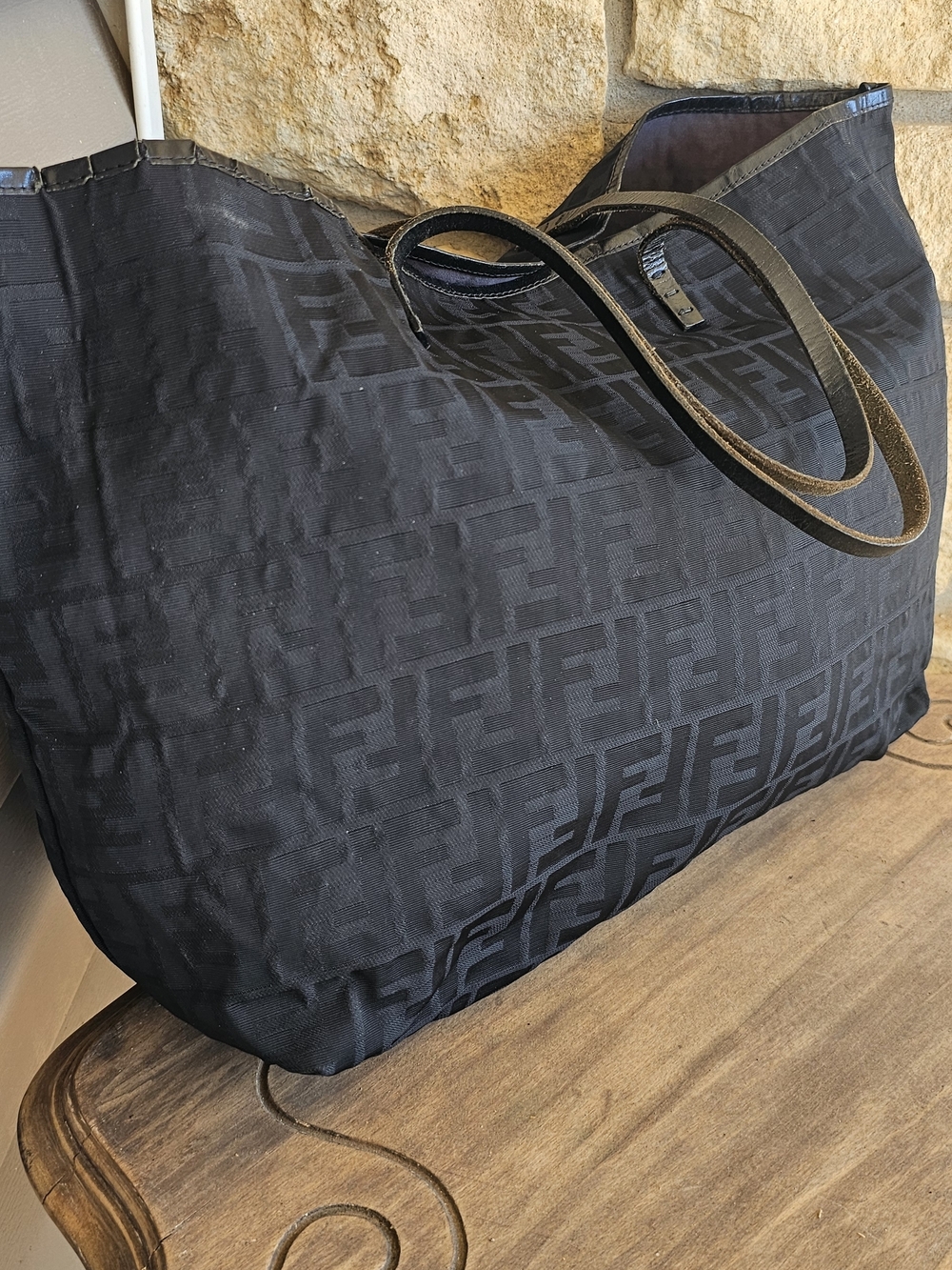 Fendi Black FF Logo Tote - Picture 7 of 15